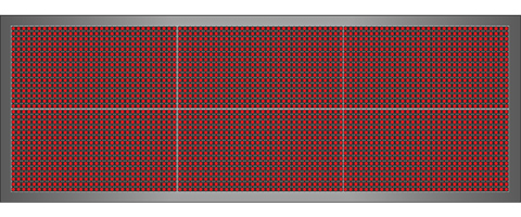 Világító LED reklámtábla - fényújság, WIFI (P10 Piros) 32x96 cm
