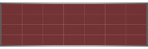 Világító LED reklámtábla - fényújság, WIFI (P10 Piros) 64x224 cm
