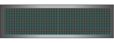 Világító LED reklámtábla - videófal, USB (P13 RGB) 16x64 cm