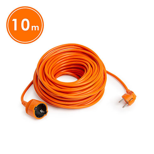 Lengőkábel - hálózati hosszabbító kábel (3x1.5 mm2) 10 méter, narancs