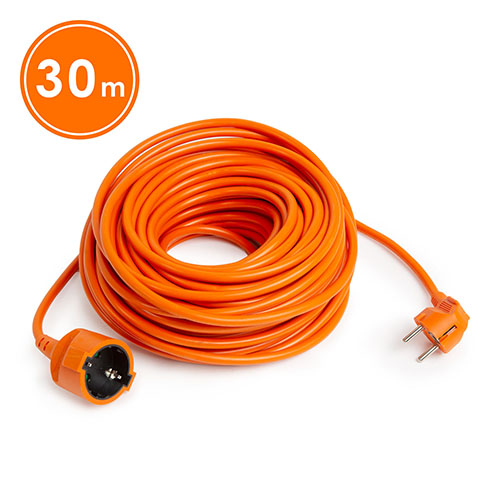 Lengőkábel - hálózati hosszabbító kábel (3x1.5 mm2) 30 méter, narancs