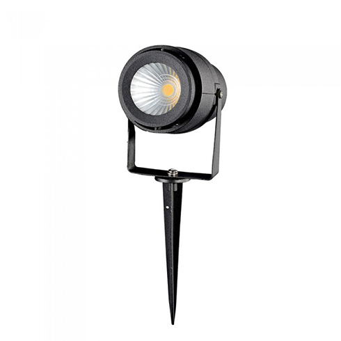 Leszúrható LED reflektorlámpa, fekete ház (12W) meleg fehér, IP65