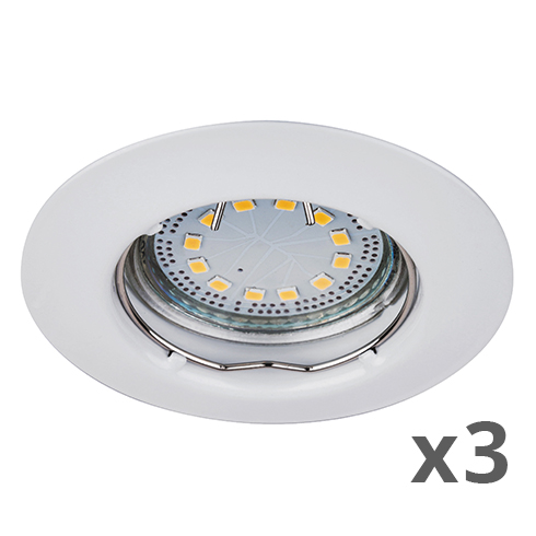 Lite spot lámpatest GU10 LED lámpával, foglalattal (3W - 3000K) 3 darab/csomag