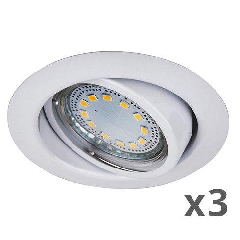 Lite billenthető spot lámpatest GU10 LED lámpával, foglalattal (3W - 3000K) 3 darab/csomag