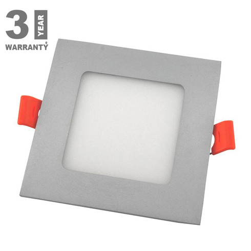 Süllyeszthető LED panel ezüst (120 mm - négyzet) 6W - természetes fehér LPL221A