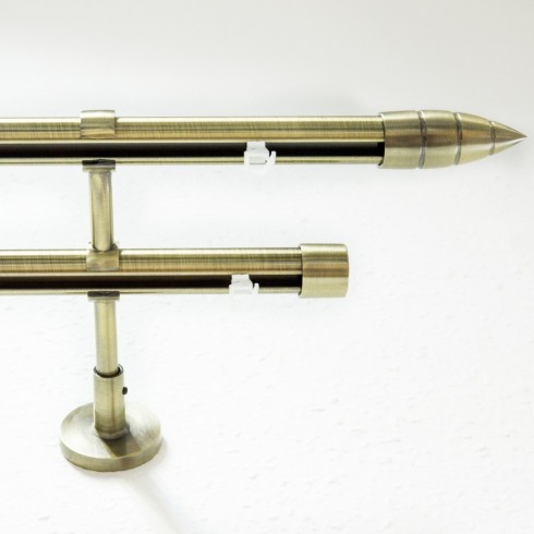 Mallorca New belső csúszású karnis tartozékokkal: réz szín, 2 sor/240 cm