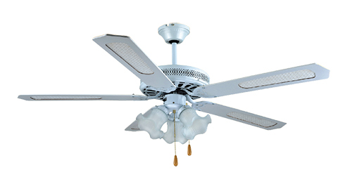 - Mennyezeti ventilátor lámpa, fehér (4 lapát, 3xE27 foglalat)