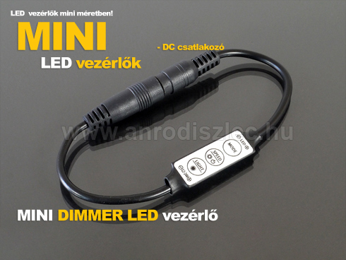 Mini LED Dimmer - nyomógombos - (12-24V) 36/72W Black
