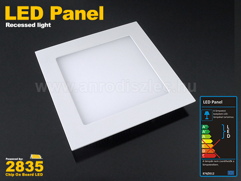Mini négyzet LED panel (172x172 mm) 15W hideg fehér