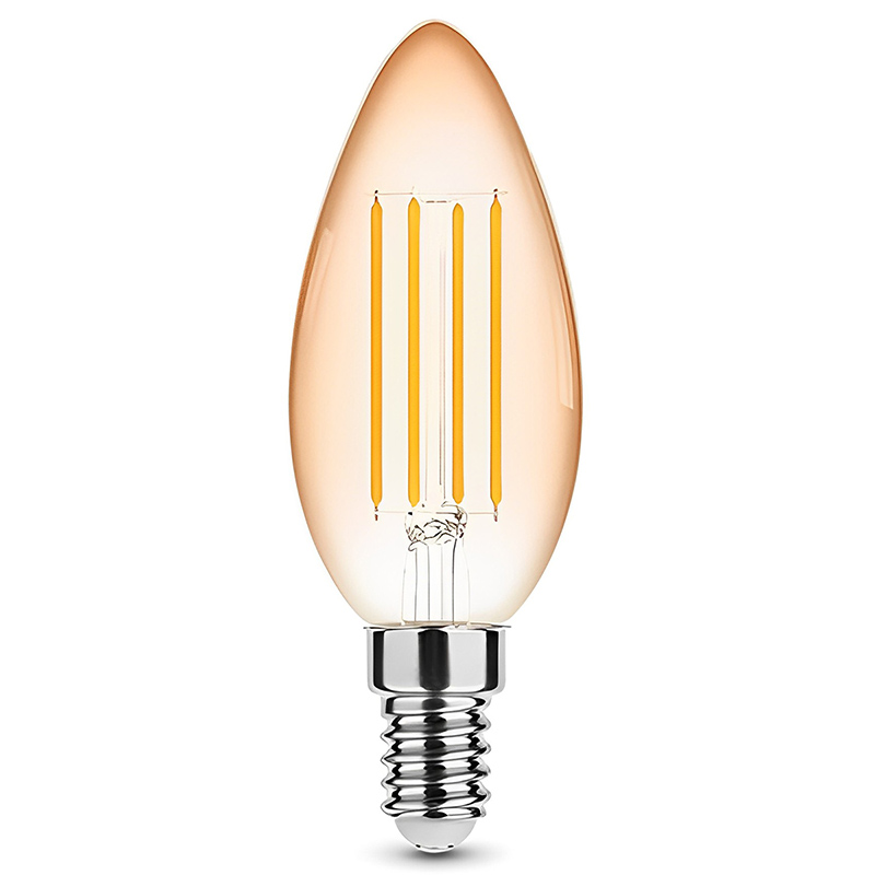 E14 LED izzó vintage filament (4W/320°) Gyertya - extra meleg fehér