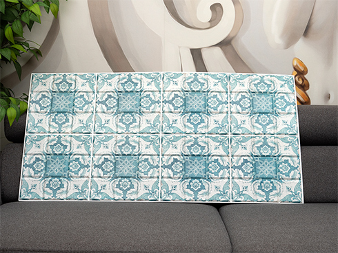 Flexwall PVC falpanel - Blue Square (marokkói kék csempe utánzat) kifutó!
