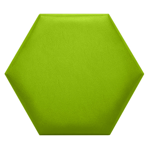 Hatszög alakú (méhsejt) bőrpanel, bőr falpanel - Inter-18020 Zöldcitrom (30,2x34,7 cm)