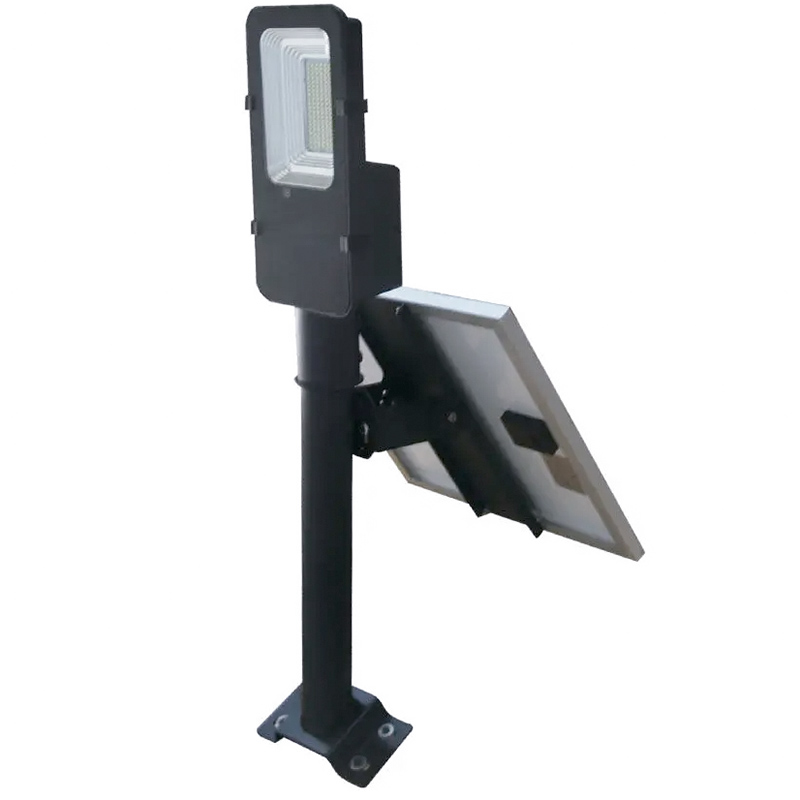 Szolár utcai LED lámpa tartórúddal, távirányítóval (50Watt/4000lm) természetes fehér
