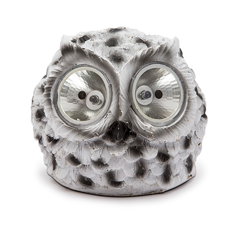Bagoly napelemes LED lámpa figura (0,12W) fehér
