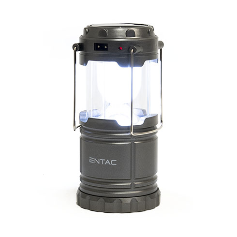 LED kemping lámpás (300 lumen) akkus-elemes, szürke