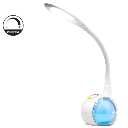 Emily asztali LED lámpa (7W/250Lumen) fehér, dimmelhető, RGB fényeffekt