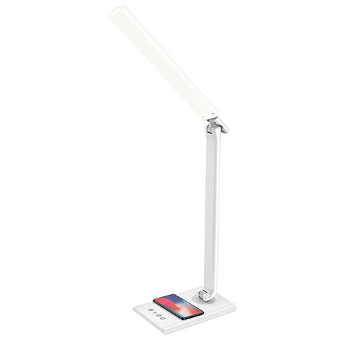 Meggie asztali LED lámpa (8W/550Lumen) fehér, dimmelhető, vezeték nélküli mobiltöltővel, változtatható színhőmérséklet