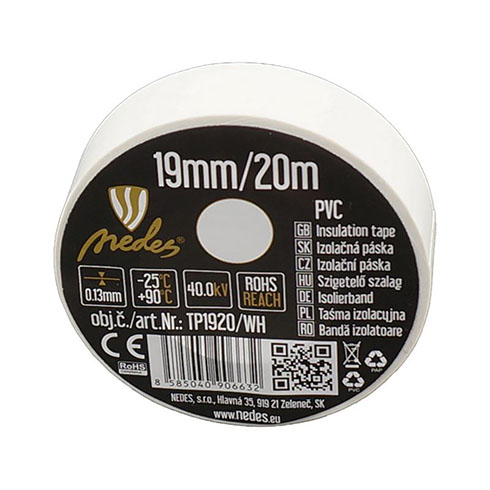 Szigetelőszalag (19mm/20 méter) fehér