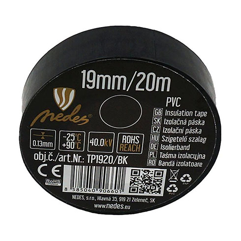 Szigetelőszalag (19mm/20 méter) fekete