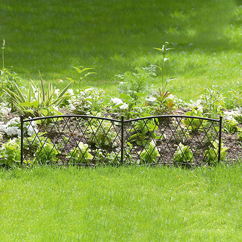 Metal border mini kerítés, festett fém ágyásszegély (40x100 cm) - Classic, rács