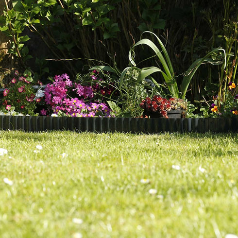 Greenborder 20 - műanyag hullámos gyepszegély, zöld (0.20m x 9m) ágyás - fű elválasztó
