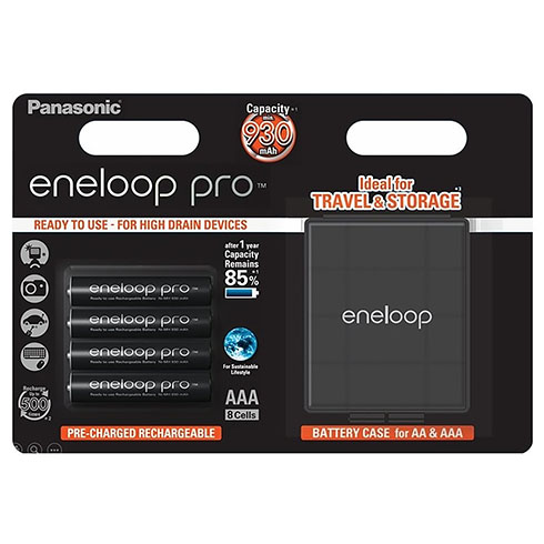 Eneloop PRO R2U - tölthető AAA ceruza elem, 930 mAh (4 db) + tartó doboz