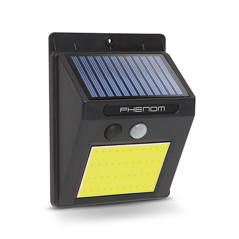 IP55 napelemes, mozgásérzékelős LED reflektor, 1 COB LED (3W/120 lumen) - hideg fehér