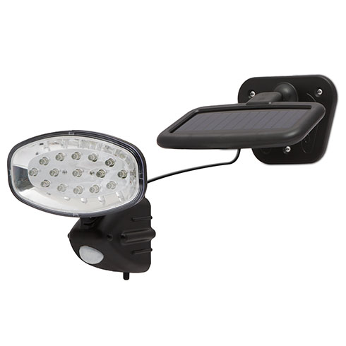Napelemes mozgásérzékelős LED reflektor (IP44) fekete