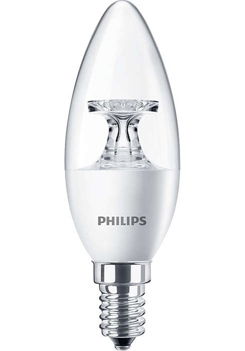 E14 LED lámpa (4W/200°) Gyertya átlátszó - meleg fehér