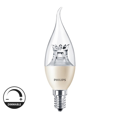 E14 LED lámpa (4W/200°) Gyerta láng - meleg fehér, dimmelhető (2700K)