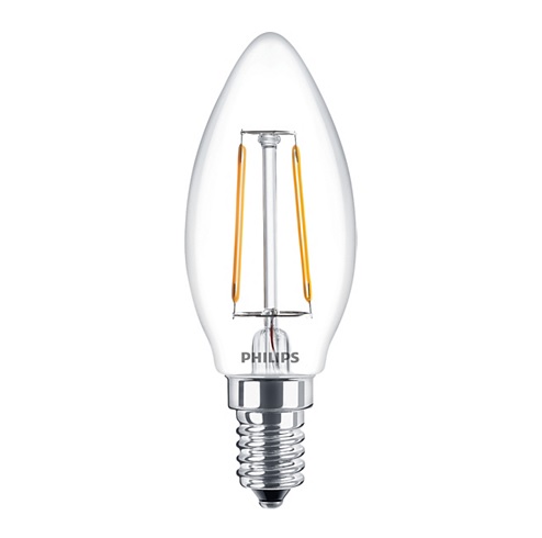 E14 LED izzó Retro filament (2W/300°) Gyertya - meleg fehér Utolsó darab!