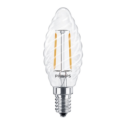 E14 LED izzó Retro filament (2.3W/300°) Csavart gyertya - meleg fehér