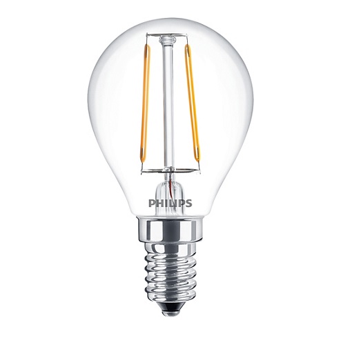 E14 LED izzó Retro filament (2W/300°) Kisgömb - meleg fehér Kifutó termék!