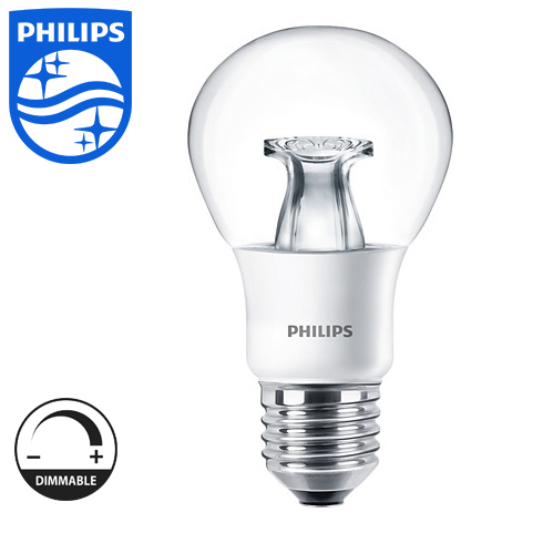 E27 LED lámpa (6W/200°) Körte - meleg fehér, dimmelhető (2700K)