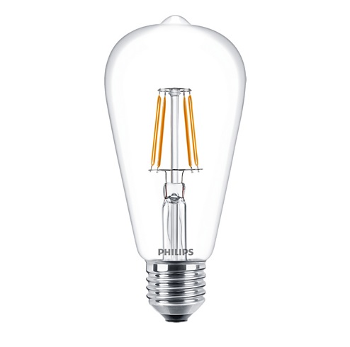 E27 LED izzó Retro filament (4.3W/300°) ST64 Körte - meleg fehér