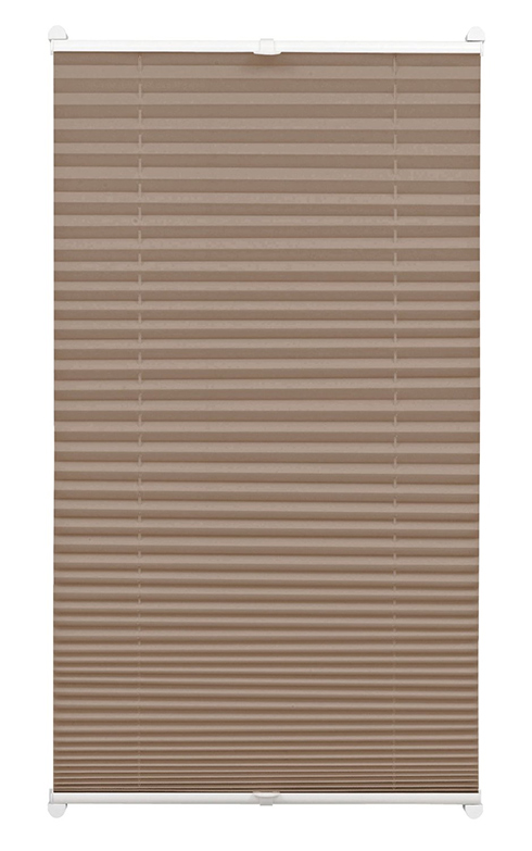 Árnyékoló pliszé (harmónikaroló) - Szürkésbarna, ablakra: 40x130 cm