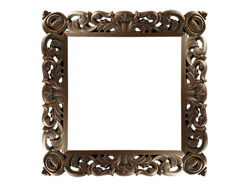 - Faragott hatású polisztirol tükörkeret, antikolt bronz színben (98x98 cm)
