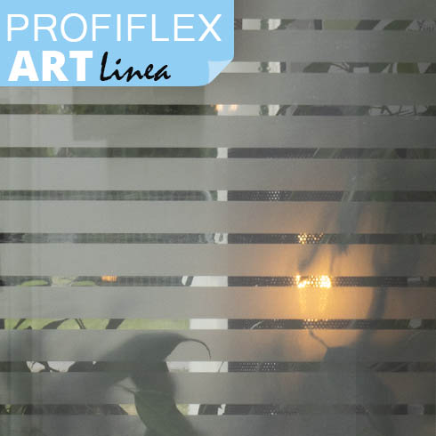 ART Linea öntapadós üvegfólia - Átlátszó savmart sávos mintával (150 cm szélesség) NO.5