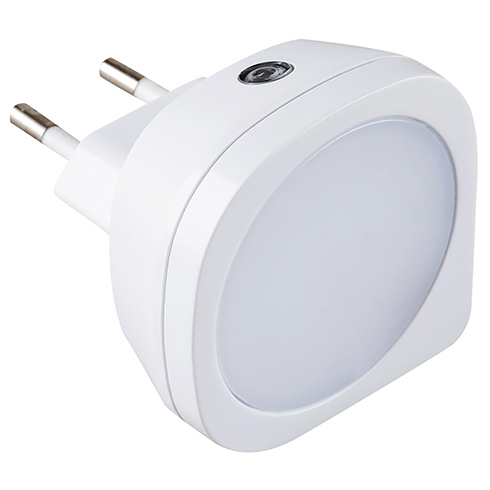 Éjszakai irányfény LED lámpa (0.5W - kör) fényérzékelővel, meleg fehér
