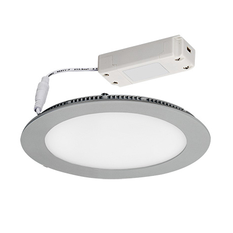Rounda LED panel IP44 ezüst (173 mm) 13W - meleg fehér