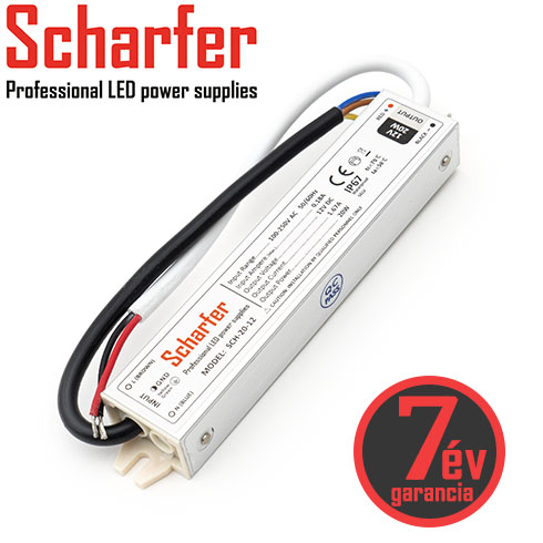 Vízálló LED tápegység 12 Volt (20W/1.67A) IP67, Scharfer