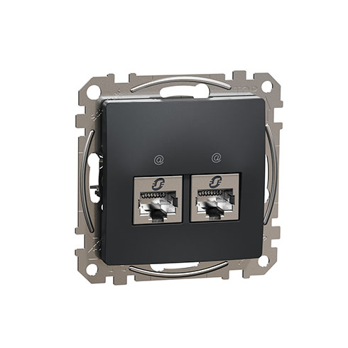 Sedna Design 2xRJ45 Cat6 STP aljzat, antracit