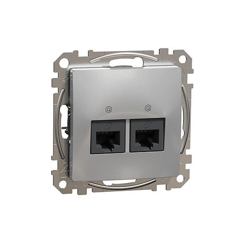 Sedna Design 2xRJ45 Cat6 UTP aljzat, alumínium