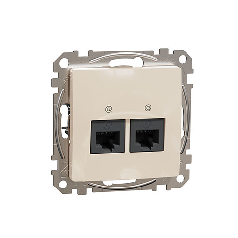 Sedna Design 2xRJ45 Cat6 UTP aljzat, bézs