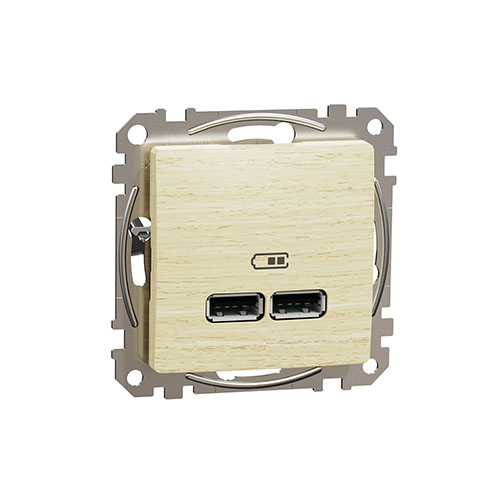 Sedna Elements Dupla USB töltő, A+A, 2.1A, nyír