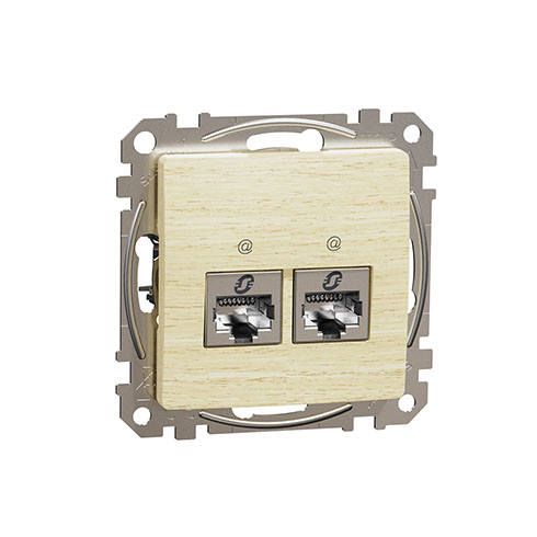 Sedna Elements 2xRJ45 Cat6 STP aljzat, nyír