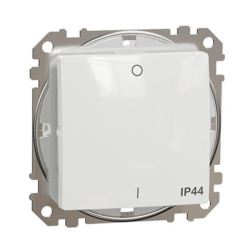 Sedna Design Kétpólusú kapcsoló, rugós bekötés, 10AX, IP44, fehér