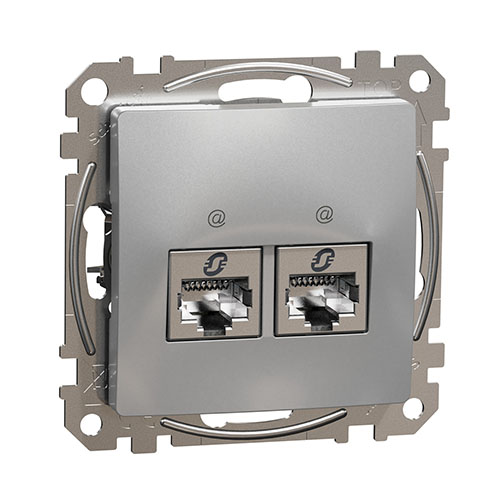 Sedna Design 2xRJ45 Cat6A STP aljzat, alumínium