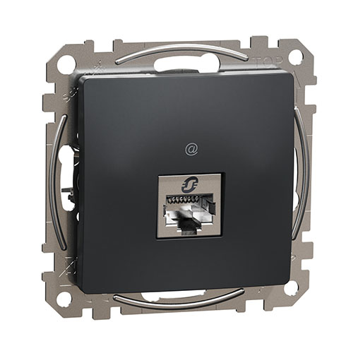 Sedna Design 1xRJ45 Cat6A STP aljzat, antracit