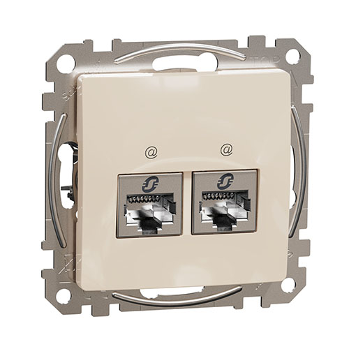 Sedna Design 2xRJ45 Cat6A STP aljzat, bézs